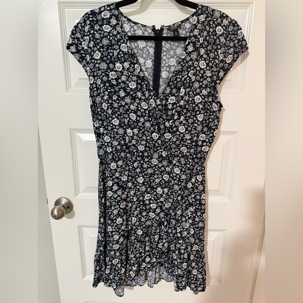J Crew Navy and White floral Dress